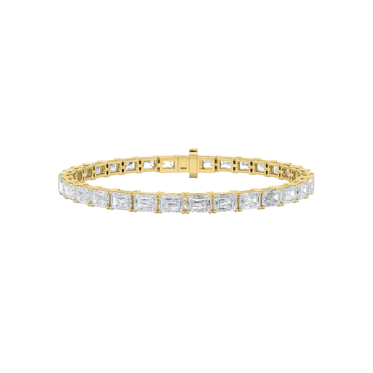 9.75CTW Emerald Lab-Grown Diamond Prong East West Bracelet 39 Stones