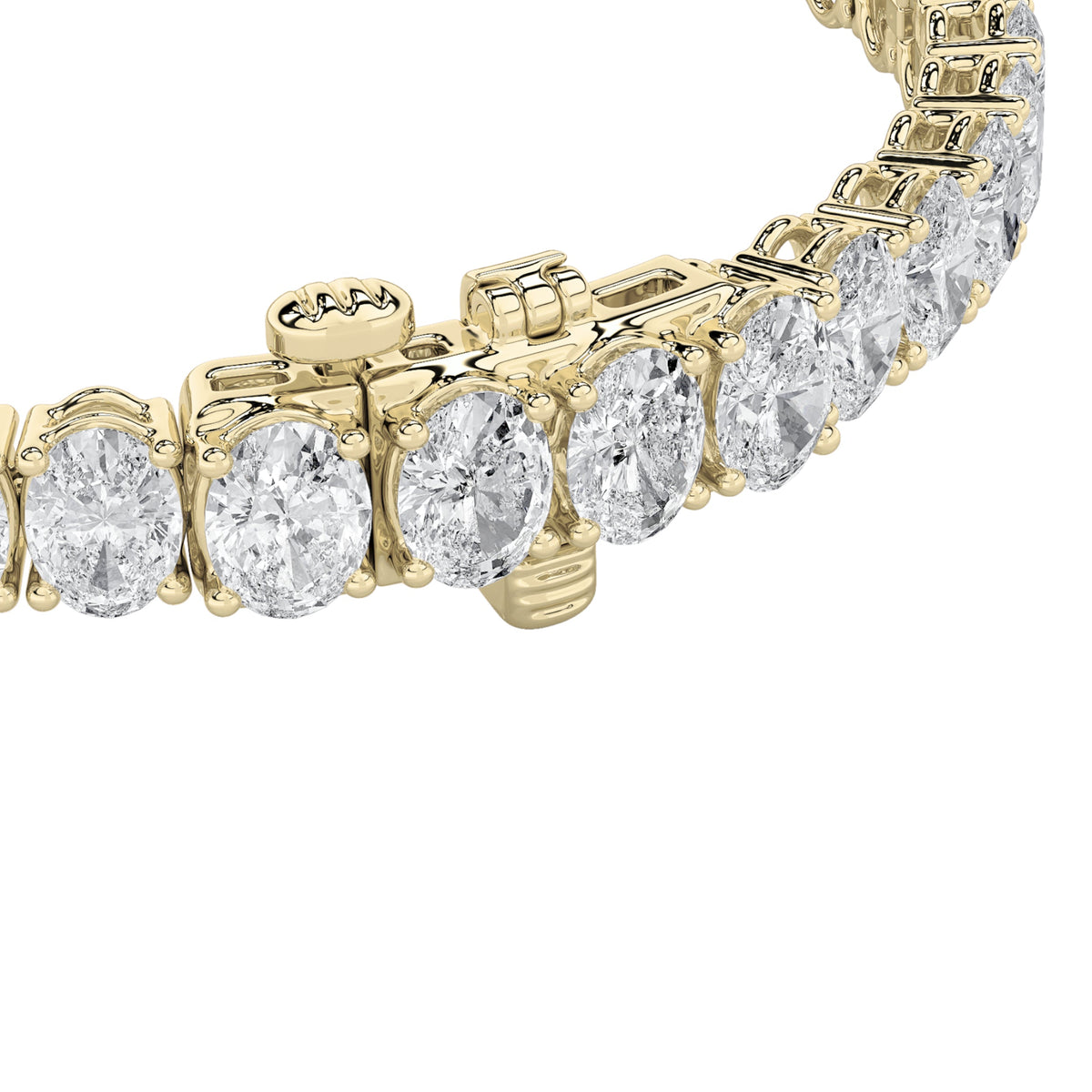 15CTW Oval Lab-Grown Diamond Prong North South Bracelet 43 Stones
