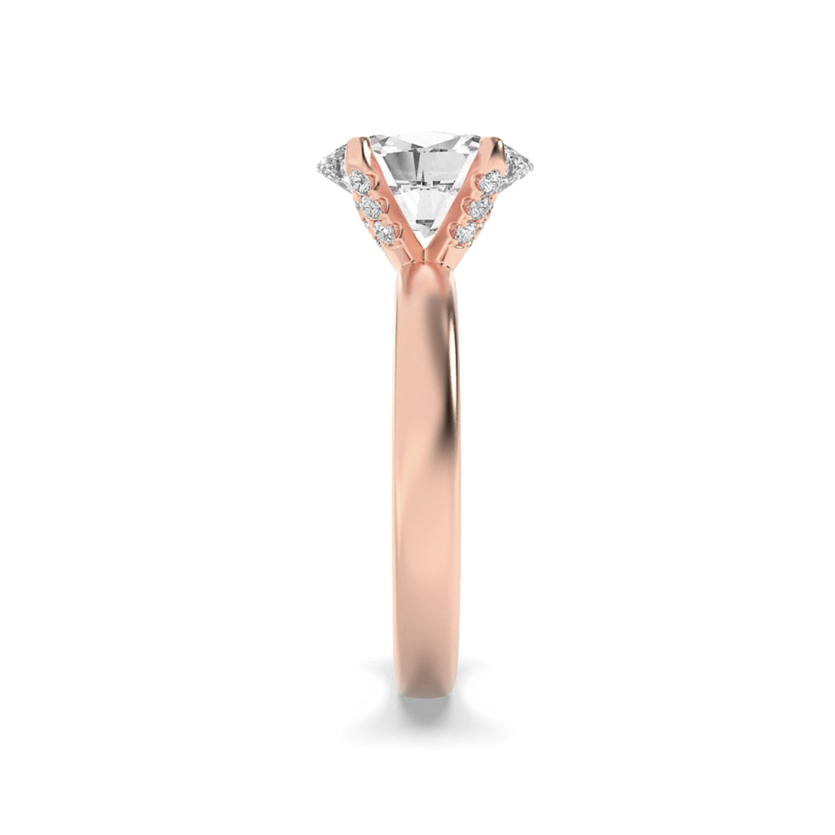 2CTW Oval Lab-Grown Diamond Prong Hidden Halo Petite Shank Ring 13 Stones 1.91ct Center