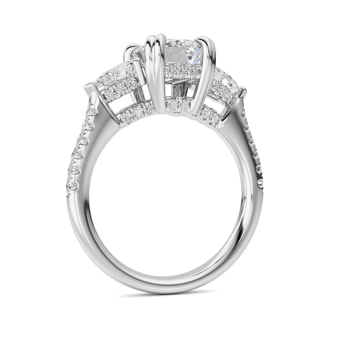 3CTW Emerald Lab-Grown Diamond Prong Ring