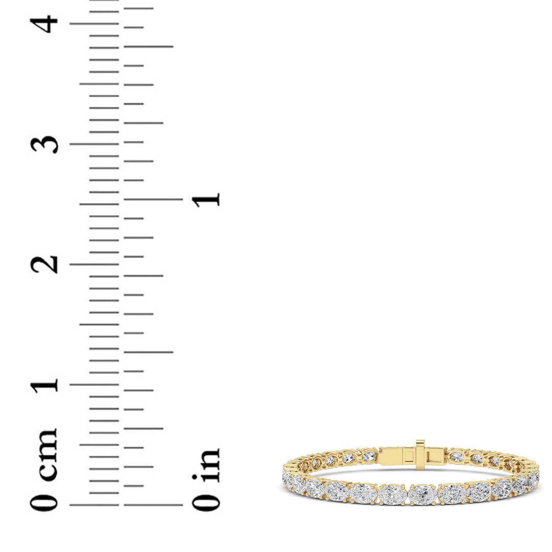 12CTW Oval Lab-Grown Diamond Prong Tennis Bracelet 29 Stones