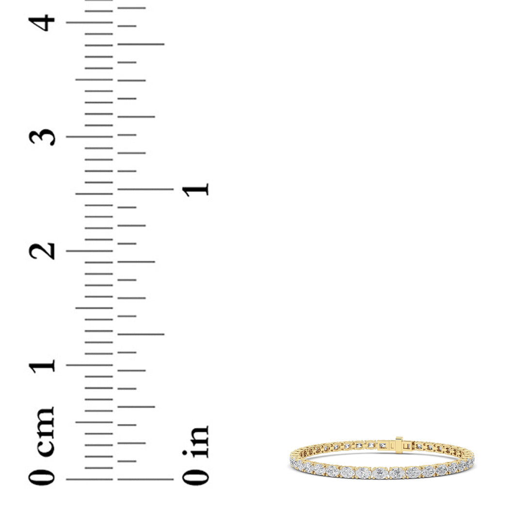 7CTW Oval Lab-Grown Diamond Prong Tennis Bracelet 38 Stones