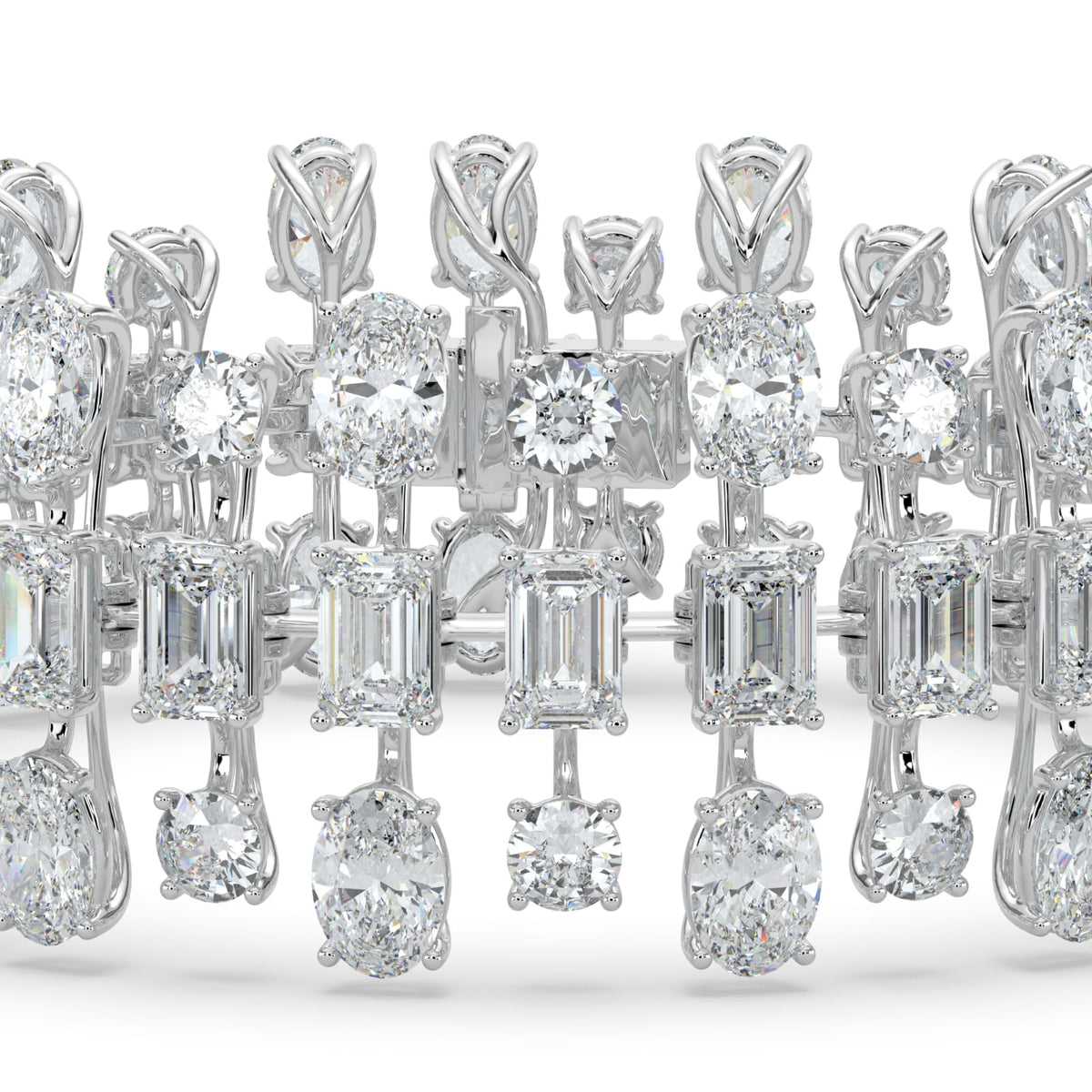 34.5CTW Mix Lab-Grown Diamond Prong Bracelet 105 Stones