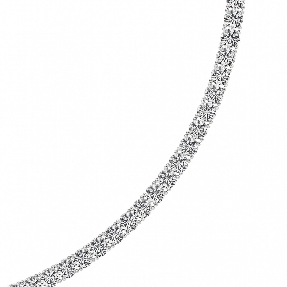 41CTW Round Lab-Grown Diamond Prong Necklace 102 Stones