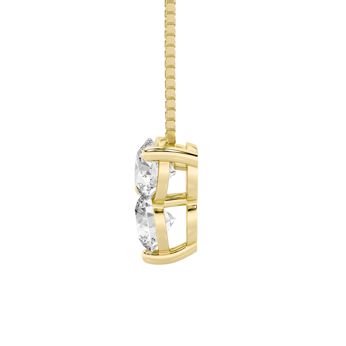 1CTW Round Lab-Grown Diamond Prong Three Stone Pendant 3 Stones 4.2mm Width