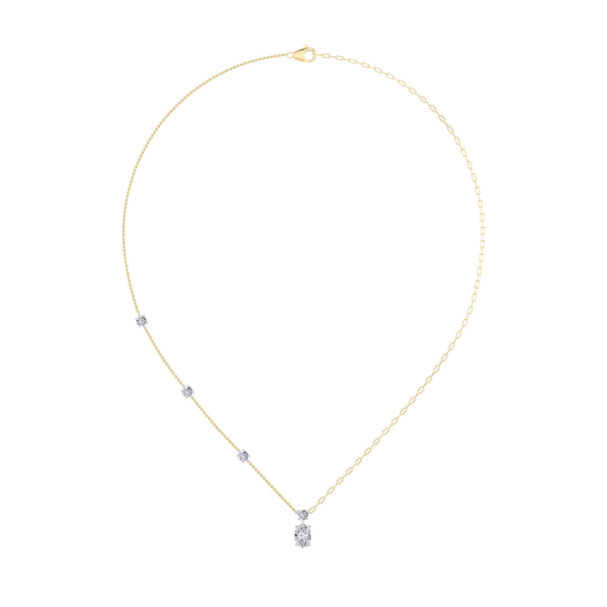 3.5CTW Oval Lab-Grown Diamond Strata Chic Collection Necklace 19 Stones