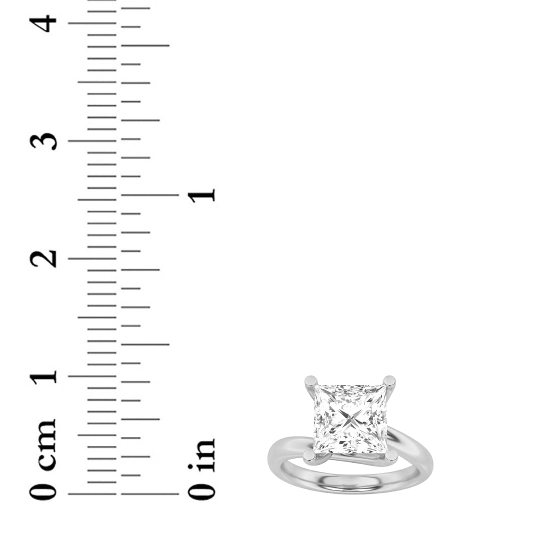 1CTW Princess Lab-Grown Diamond Prong Bypass Shank Engagement Ring 1 Stone