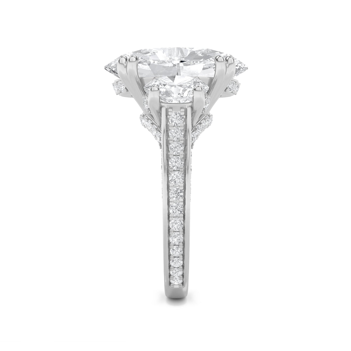 9CTW Oval Lab-Grown Diamond Bold Statement Accented Ring 119 Stones