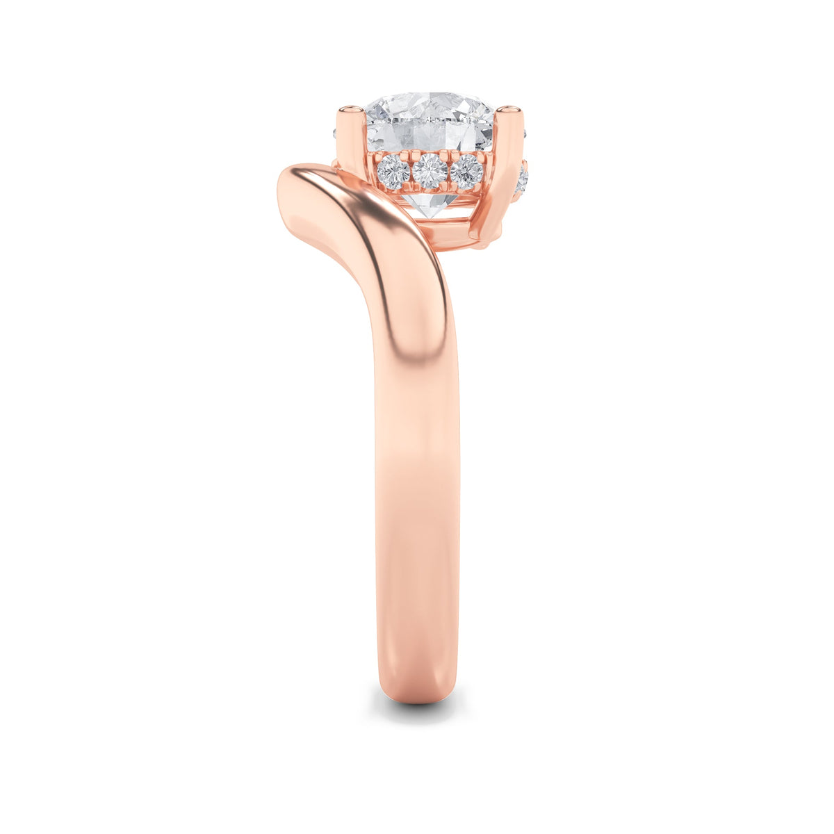 2CTW Round Lab-Grown Diamond Prong Accented Solitaire Fancy Engagement Ring 10 Stones
