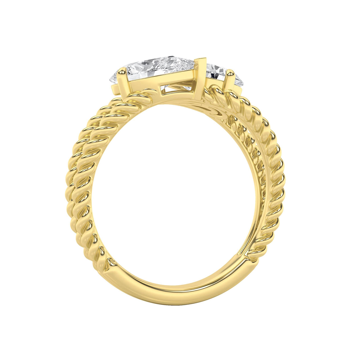 2CTW Pear Lab-Grown Diamond Prong Toi et Moi Fashion Ring 2 Stones