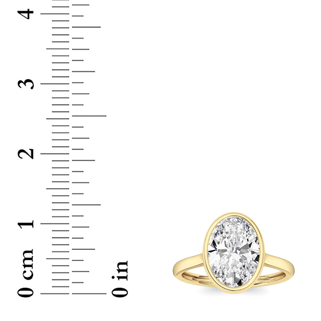 Oval Lab-Grown Diamond Bezel Ring 1 Stone