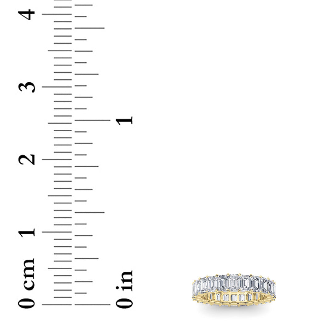 2.9CTW Emerald Lab-Grown Diamond Split Prong Eternity Ring