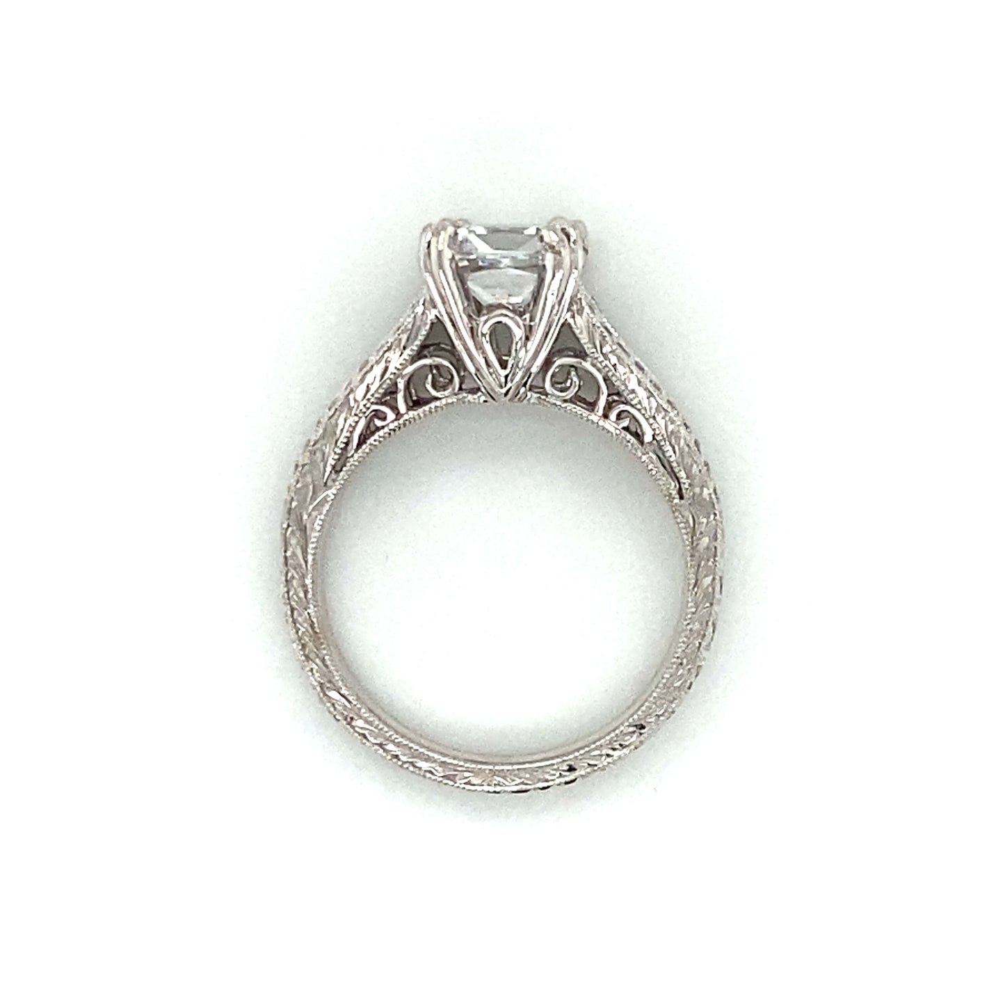 18k White Gold Open Shank Ring
