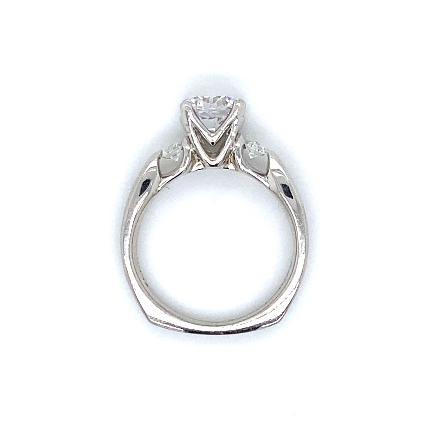 Verragio Three Stone Round & Pave Set Engagement Ring in Platinum