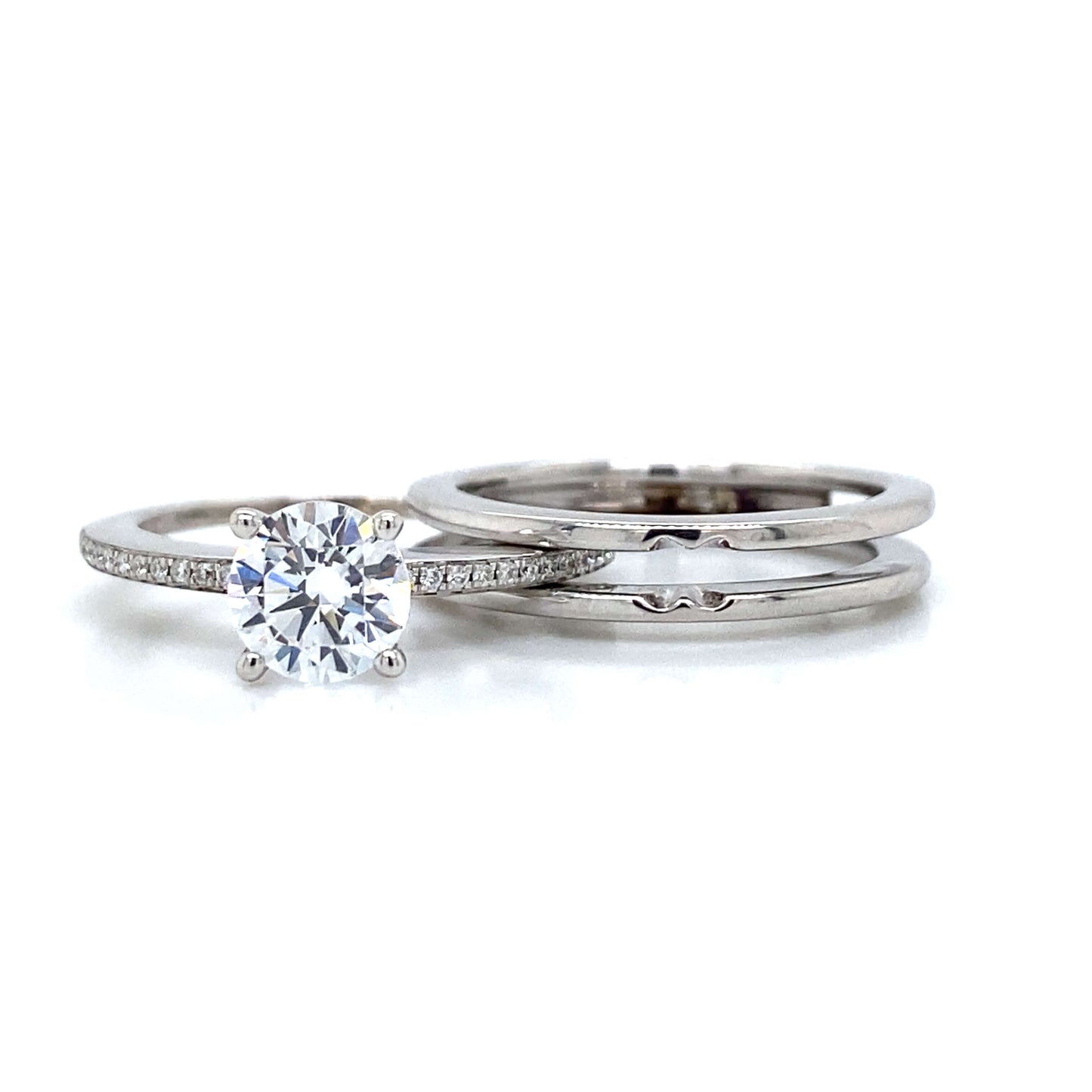 Zeghani Pave Bridal Set in 14k White Gold