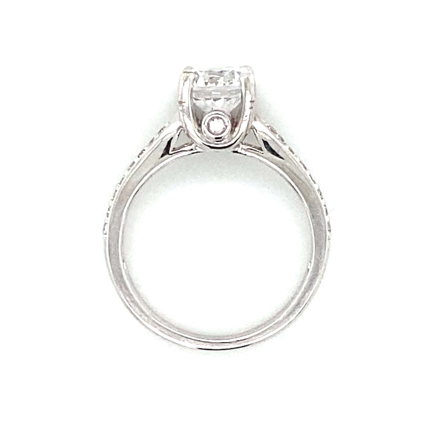 Pave Tapered Shank Bridal Set in 14K White Gold