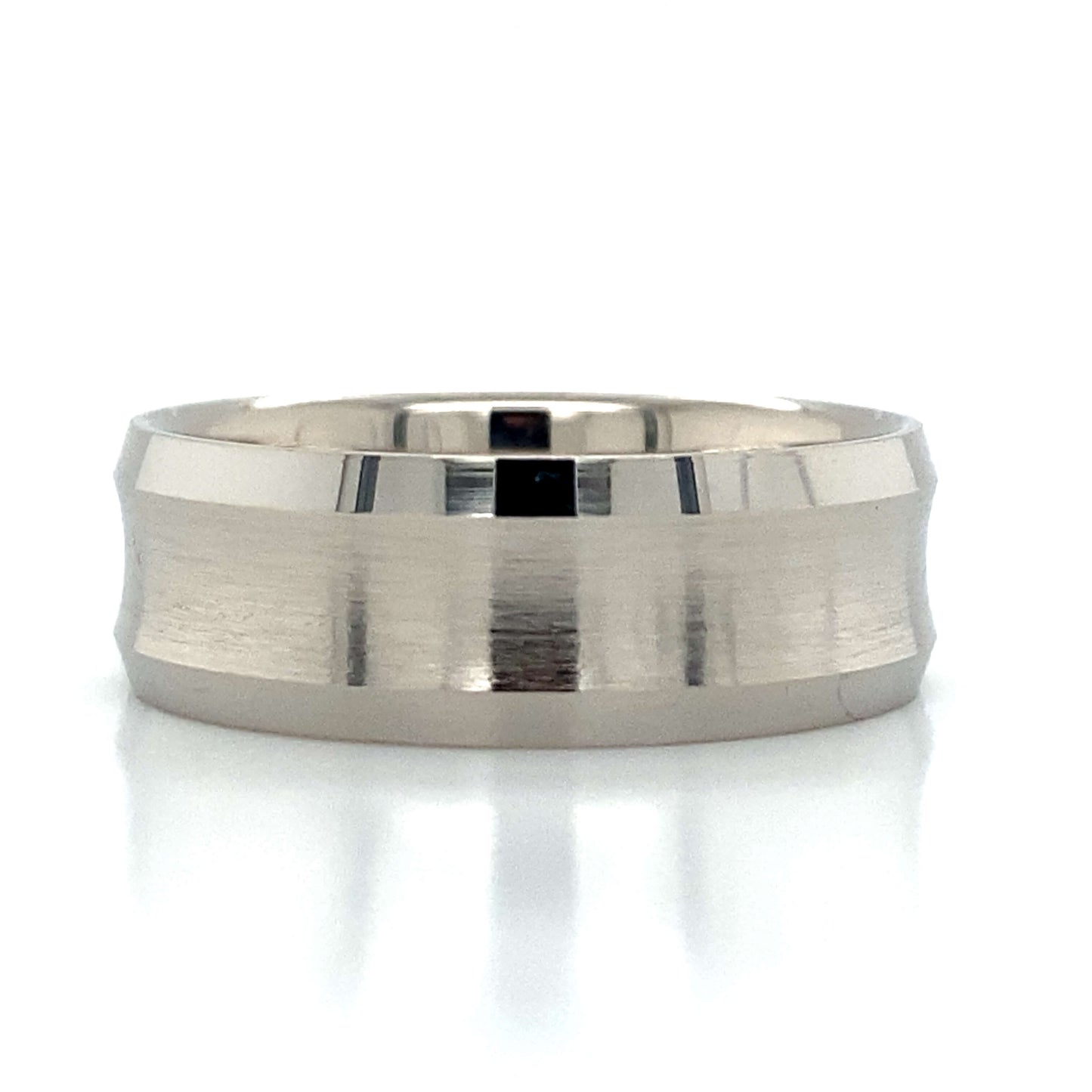 Tungsten Concave Beveled Edge Band