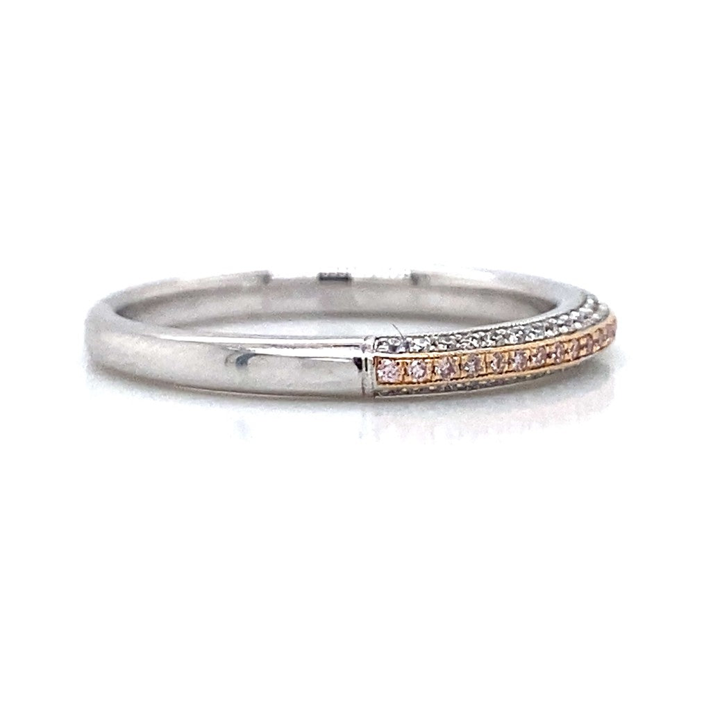 Simon G. Triple Row Pave Wedding Ring in 18K White & Rose Gold