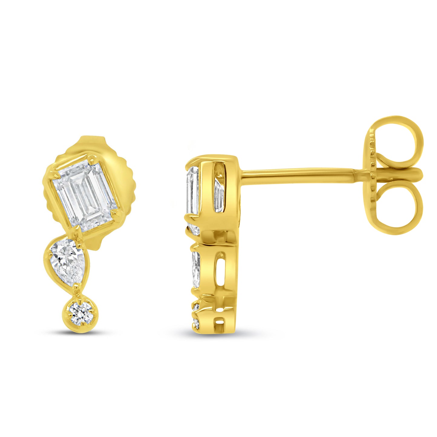 Uneek Bezel Earring 18K Yellow Gold ER1017