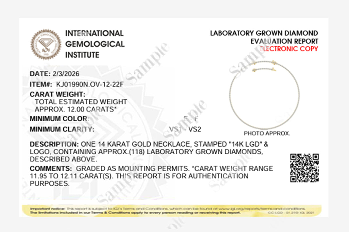 12CTW Oval Lab-Grown Diamond Necklace 118 Stones