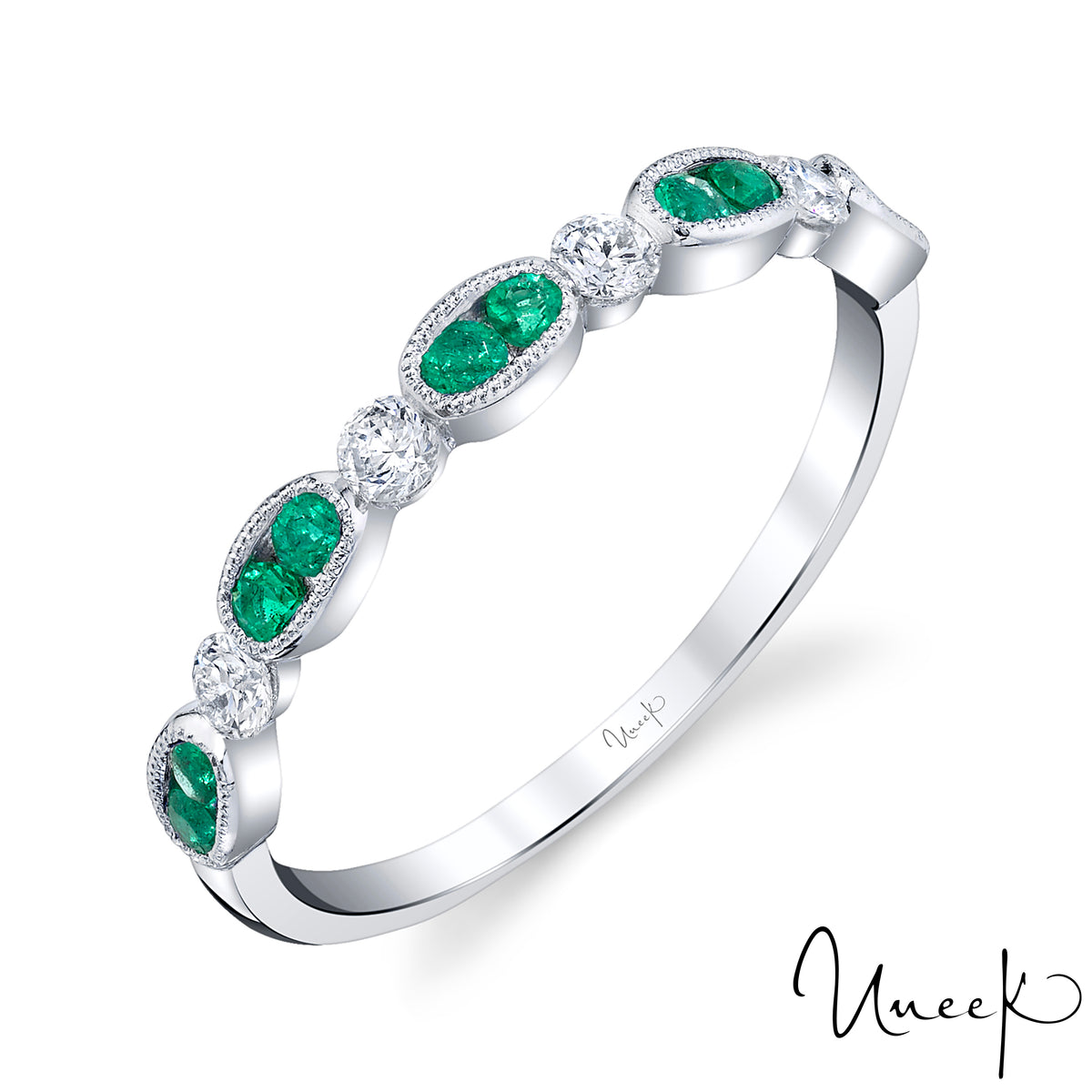 Uneek 1-Row Ring-Color 14K White Gold LVBMI2065E