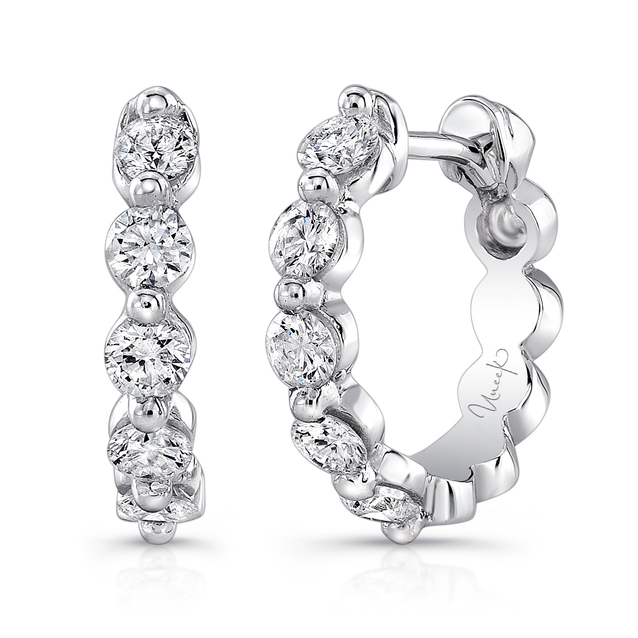 Image for Uneek 1-Row Earring 14K White Gold LVEW7048