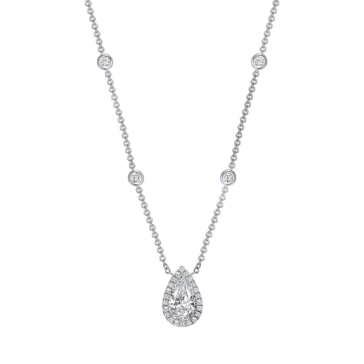 Uneek Necklace 18K White Gold Pear LVN683PS