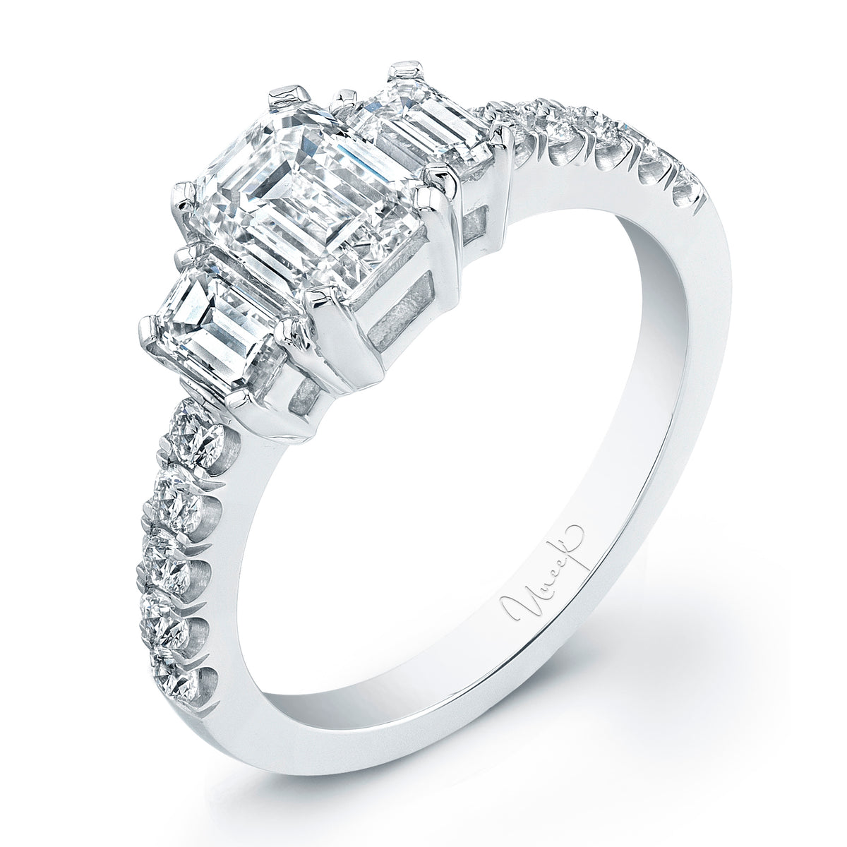 Uneek Engagement Ring Platinum Radiant LVS739