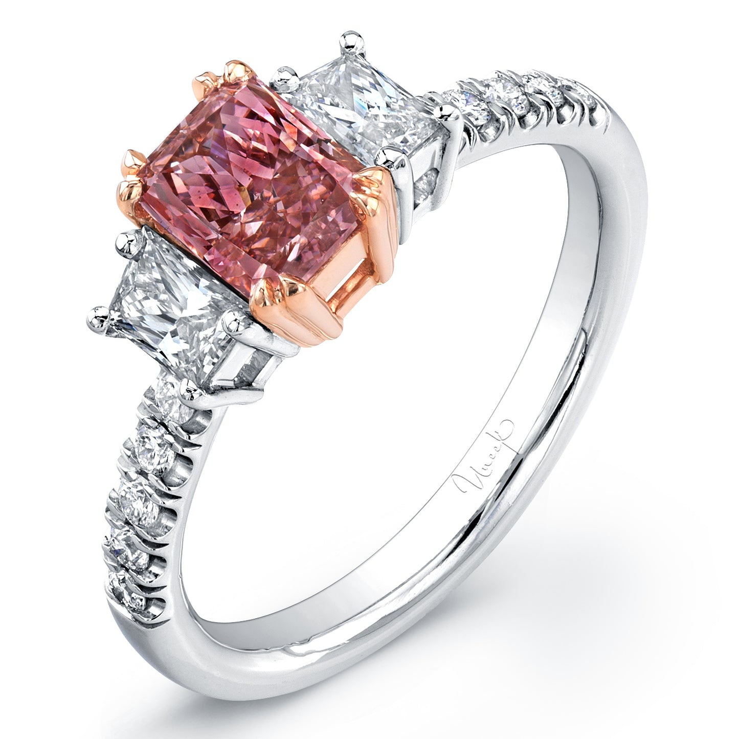 Uneek Engagement Ring Platinum Radiant LVS810