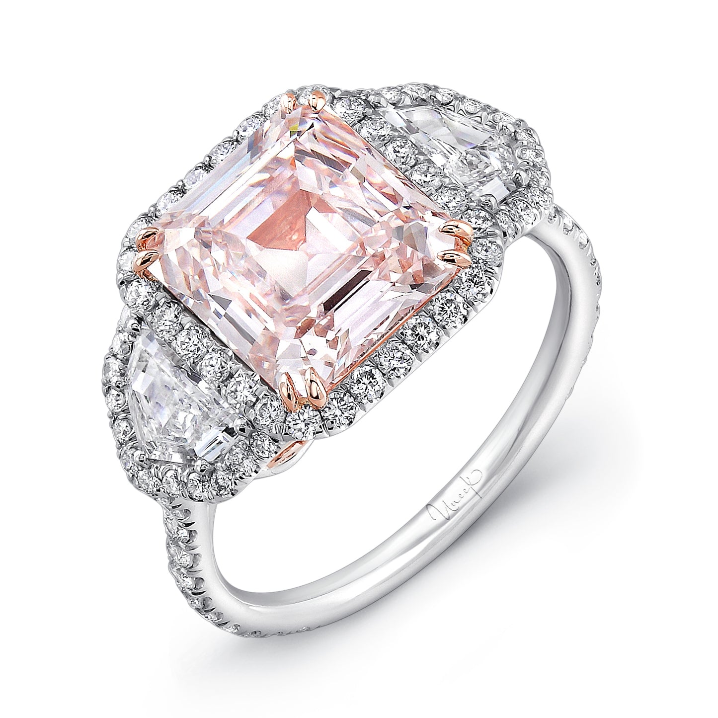Uneek Engagement Ring Platinum Asscher LVS881