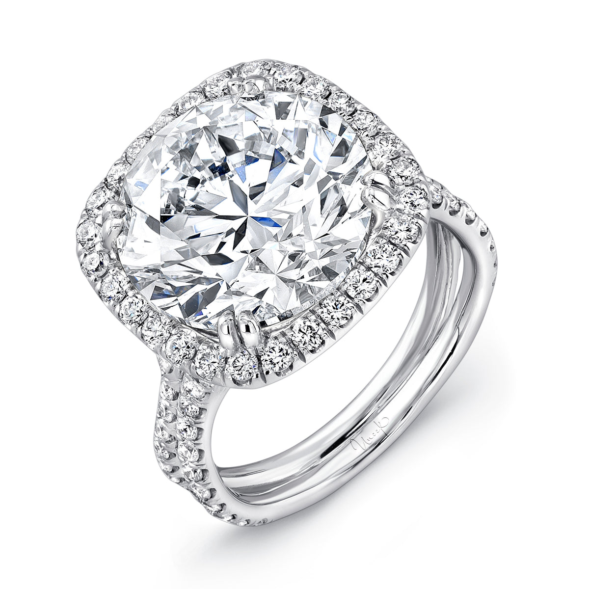 Uneek Engagement Ring Platinum Round LVS887