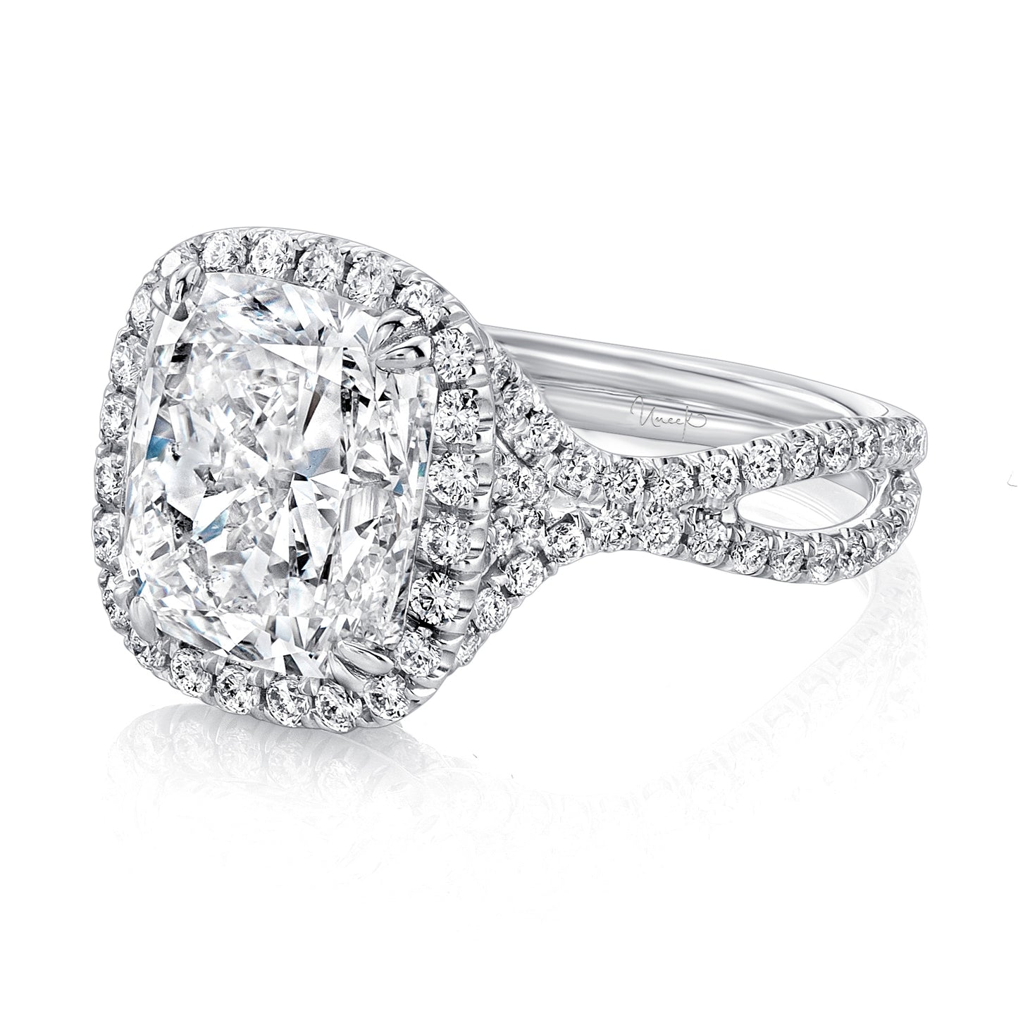 Uneek Engagement Ring Platinum Cushion LVS955