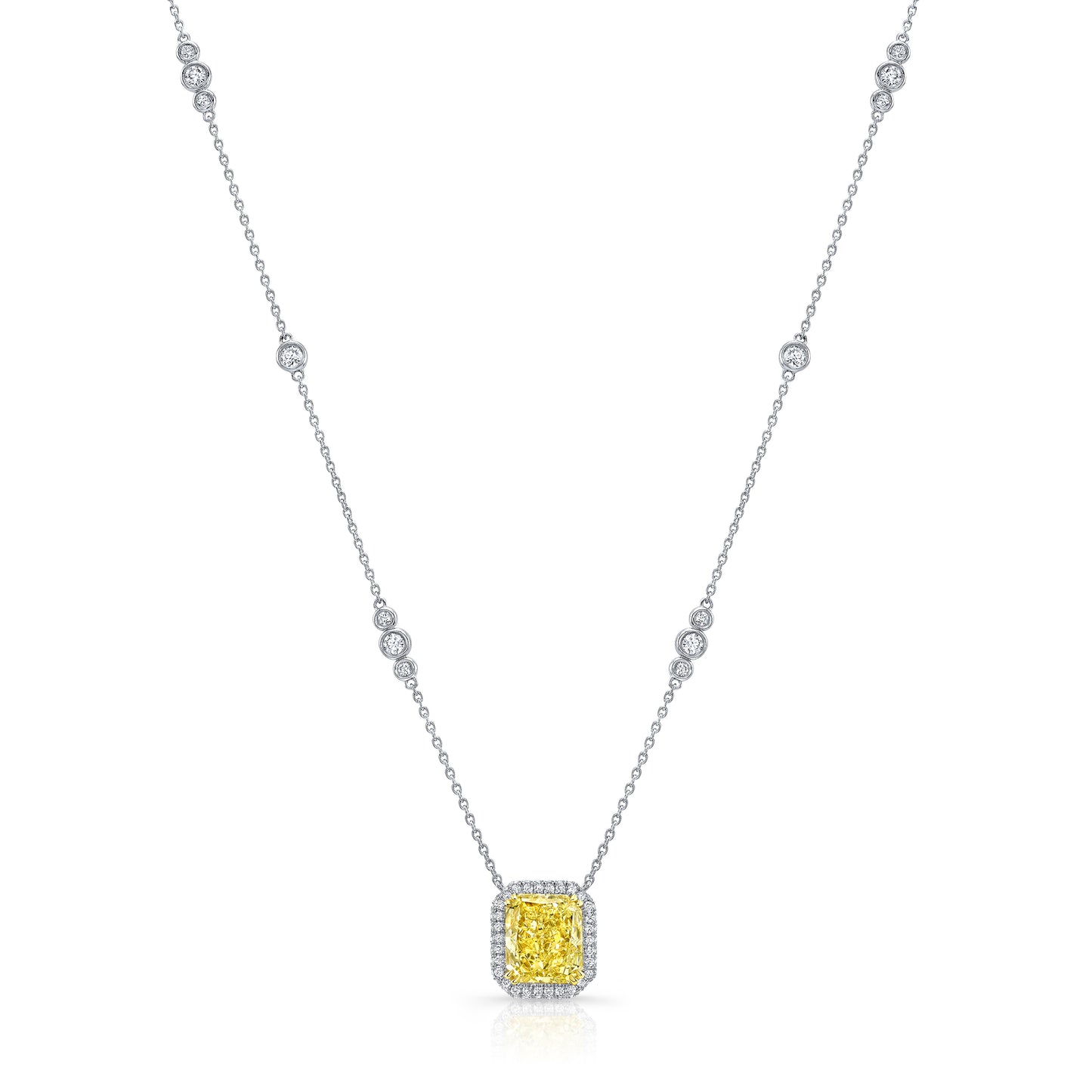 Uneek Pendant 18K White & Yellow Gold Radiant PN007U