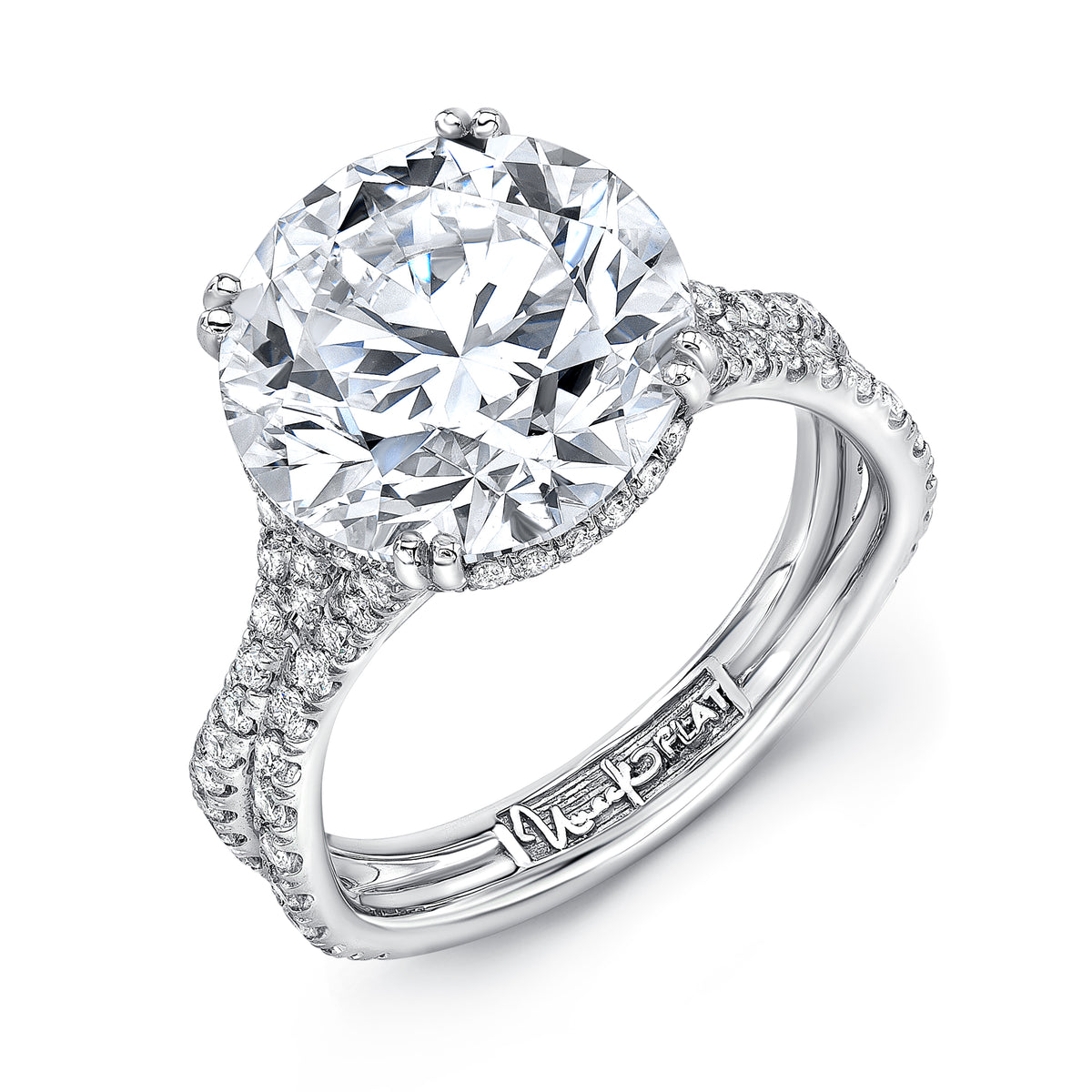Uneek Engagement Ring Platinum Round R002U