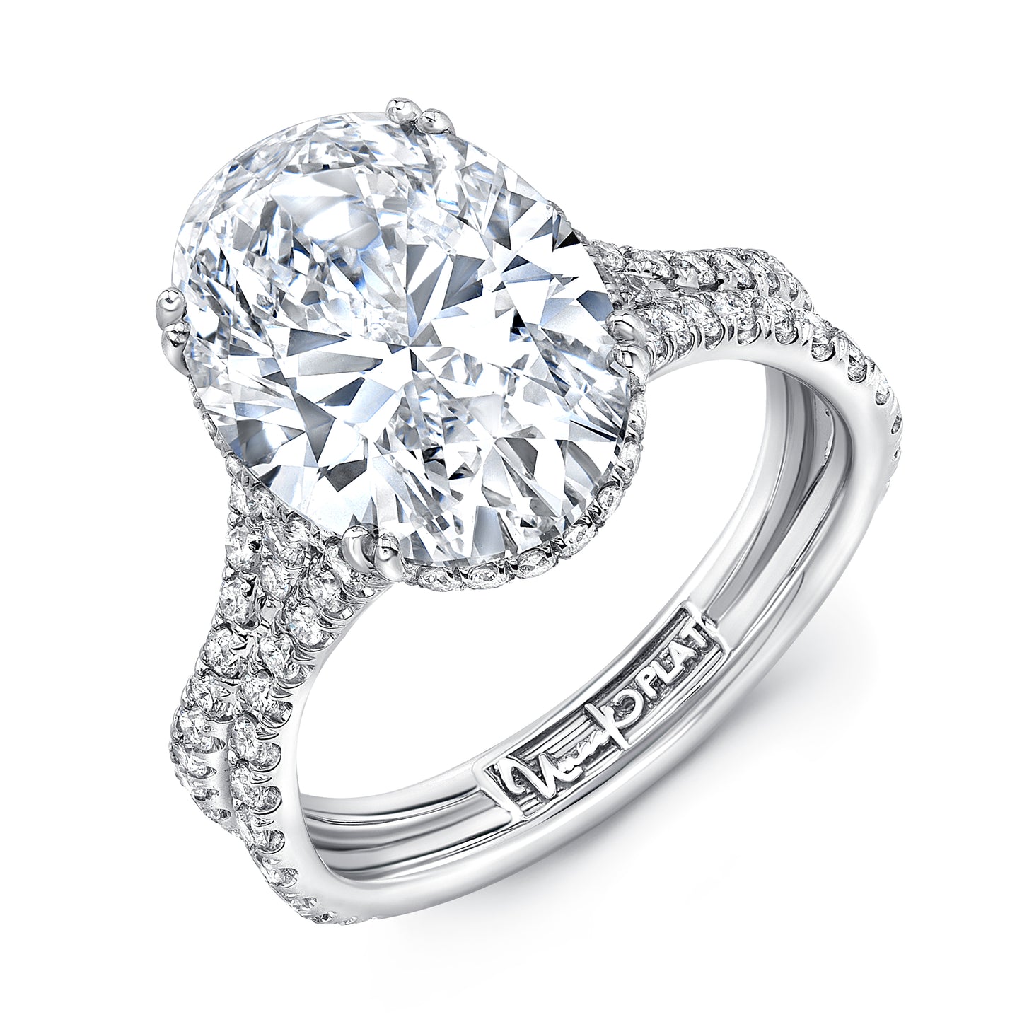 Uneek Engagement Ring Platinum Oval R009U