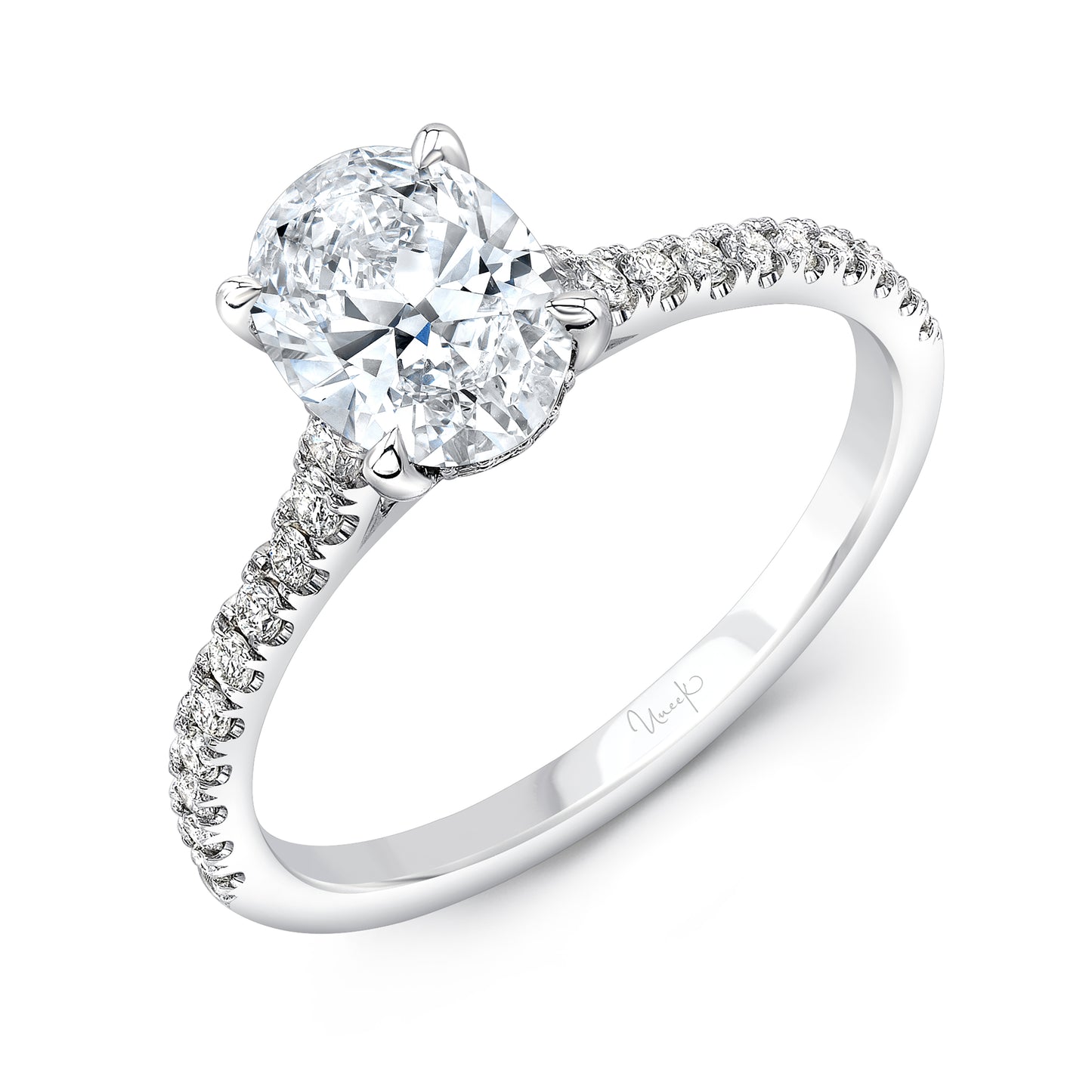 Uneek Engagement Ring 14K White Gold R017U