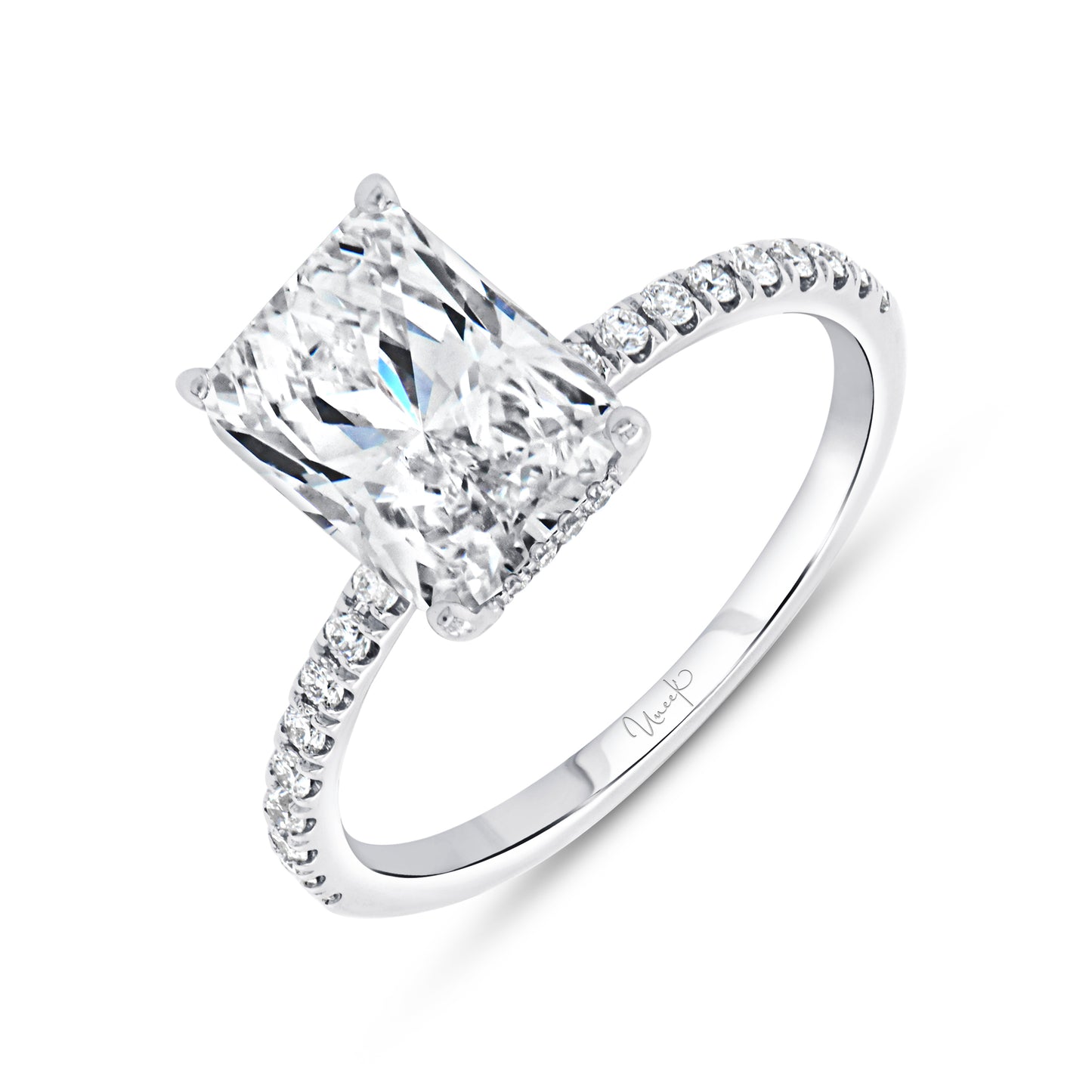 Uneek Engagement Ring 14K White Gold R021ECU