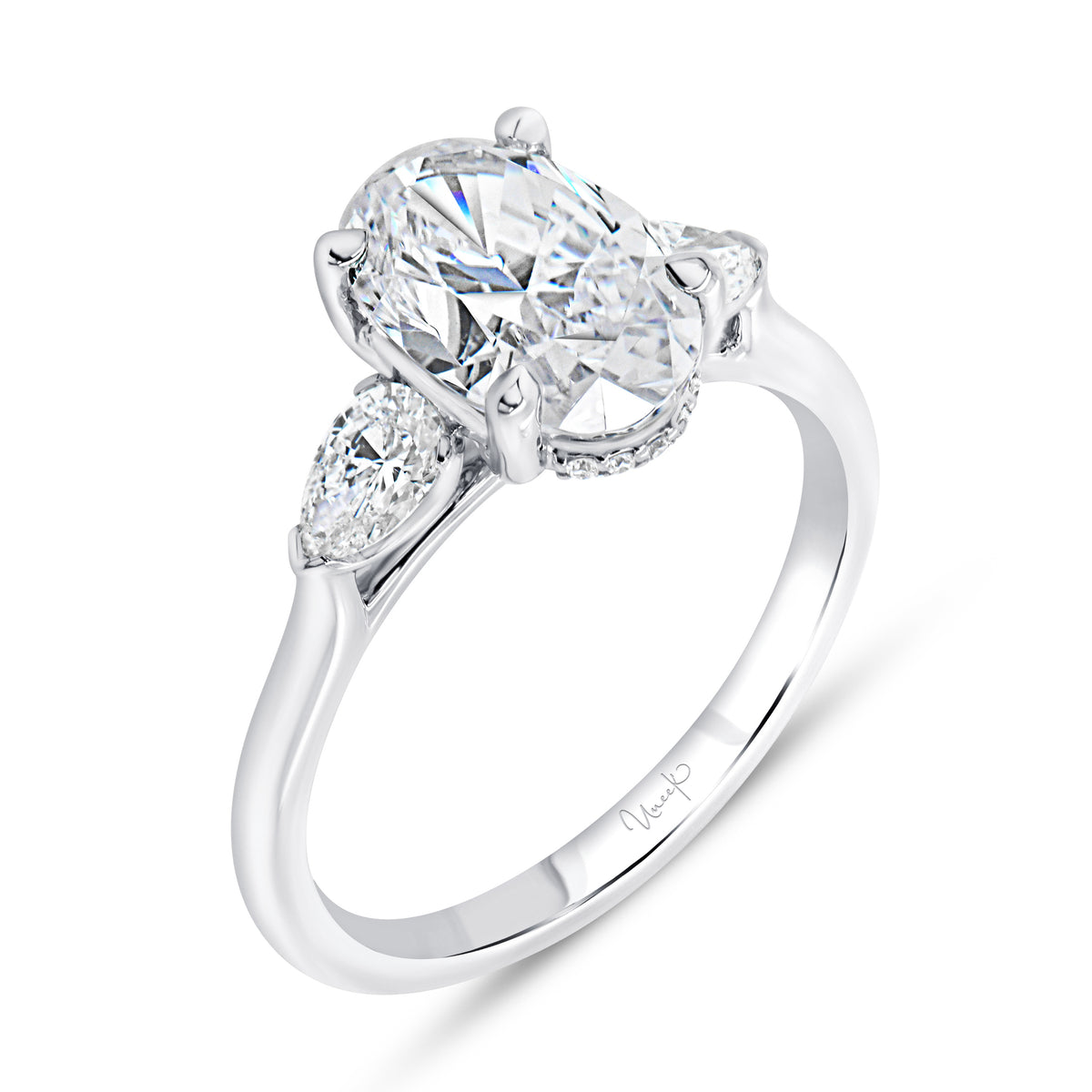 Uneek Engagement Ring 18K White Gold R1198OV