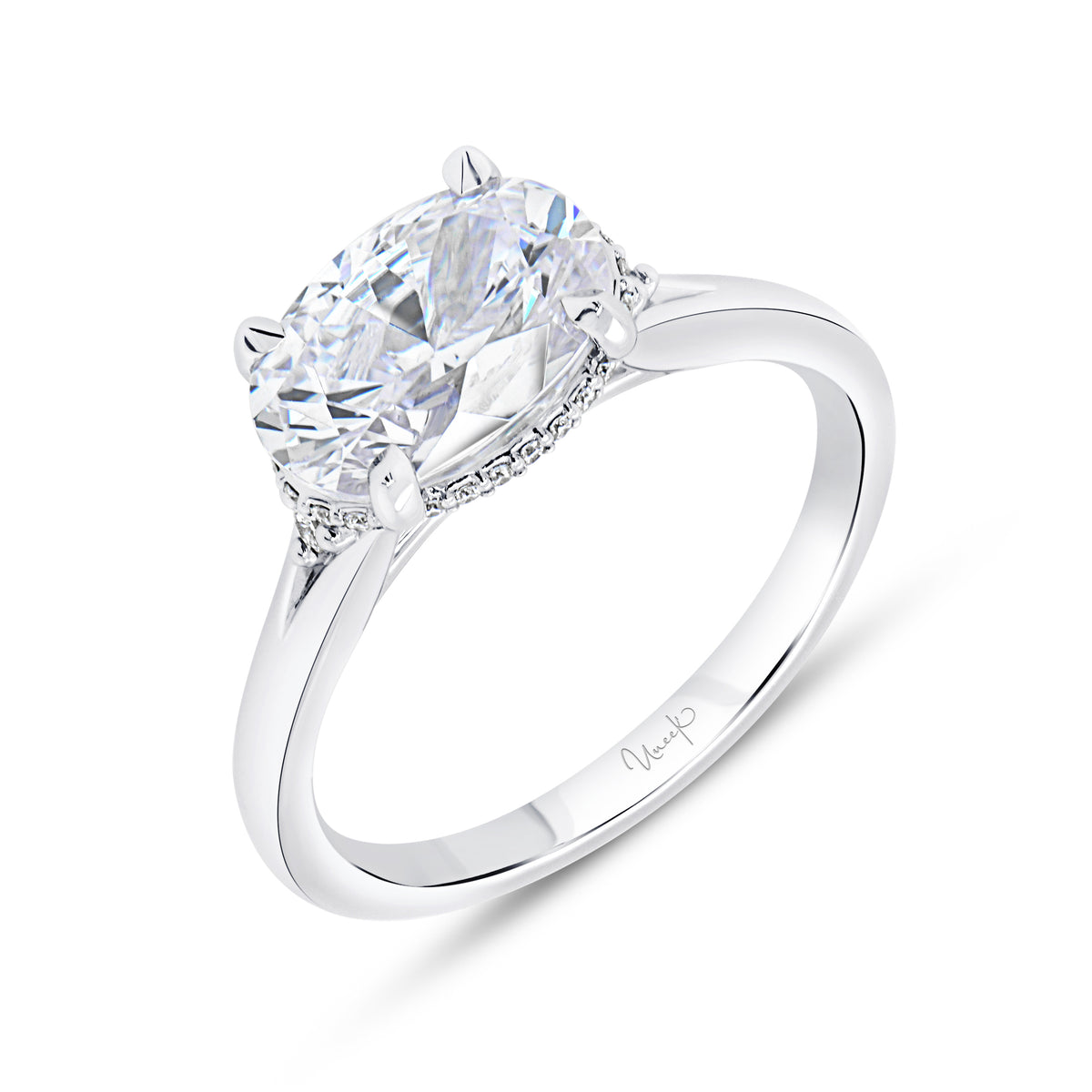 Uneek Engagement Ring 18K White Gold R1200OV
