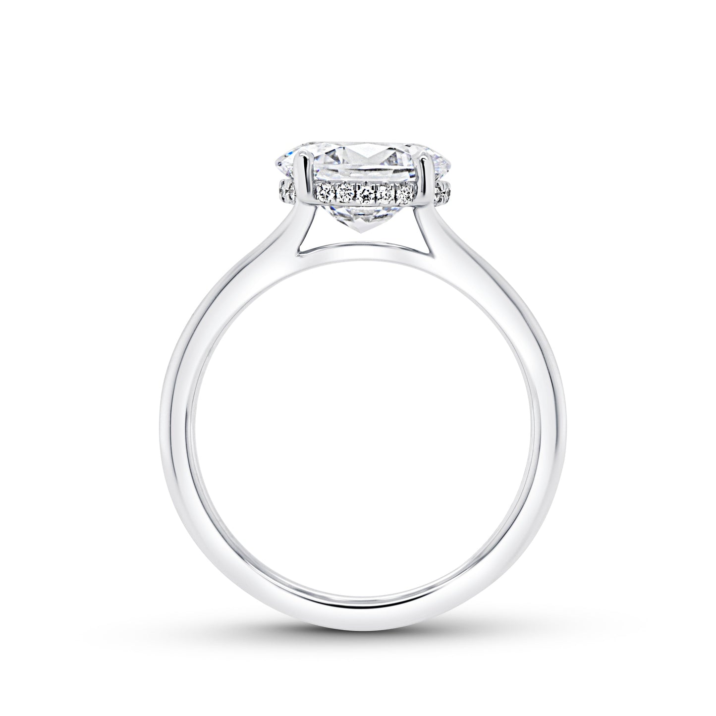 Uneek Oval Shaped Engagement Ring 18K White Gold R1212