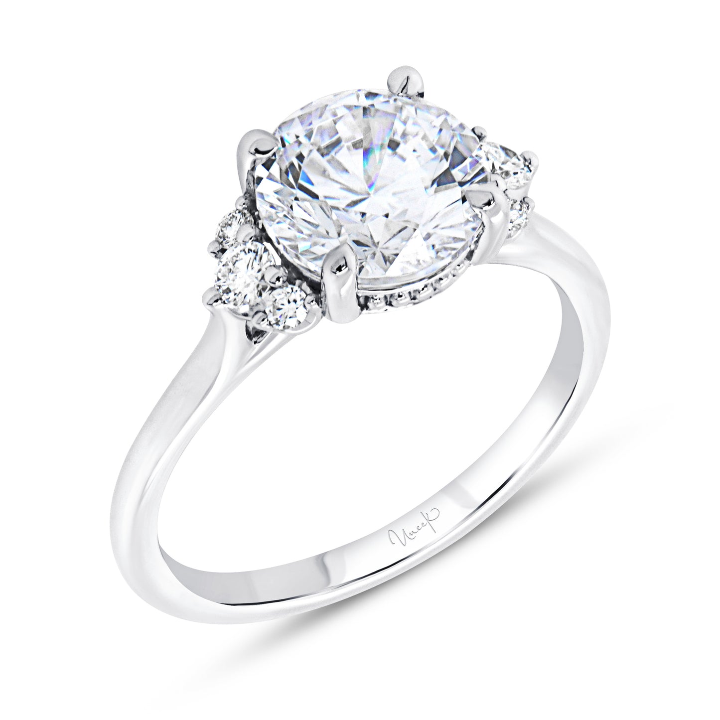 Uneek Engagement Ring 18K White Gold R1220RD