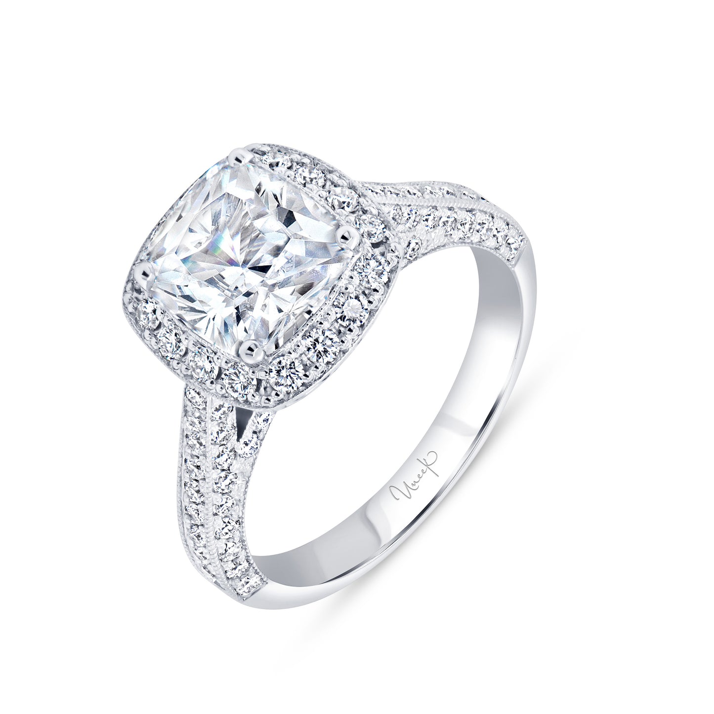 Uneek Engagement Ring 14K White Gold SW137