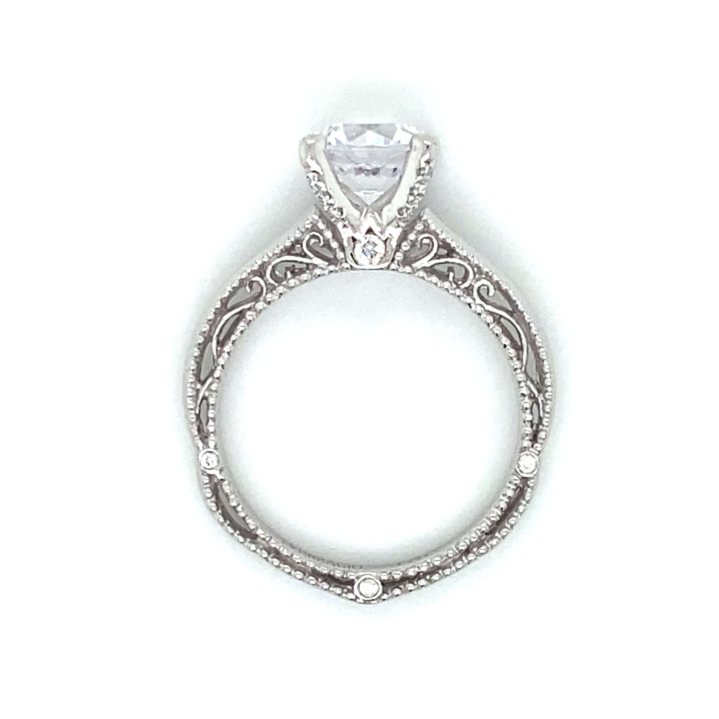Verragio Solitaire Milgrain Engagement Ring in 18K White Gold