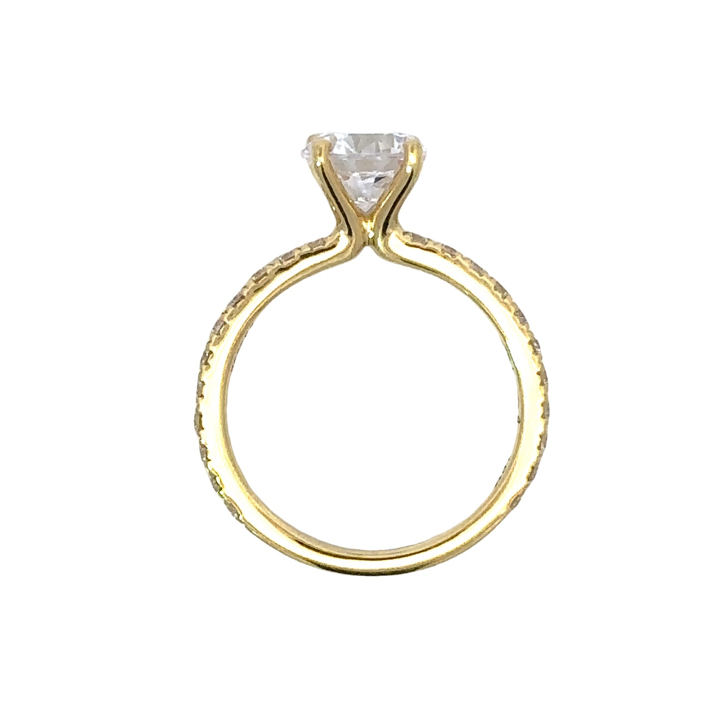 Round-Cut Diamond Engagement Ring in 18K Yellow Gold
