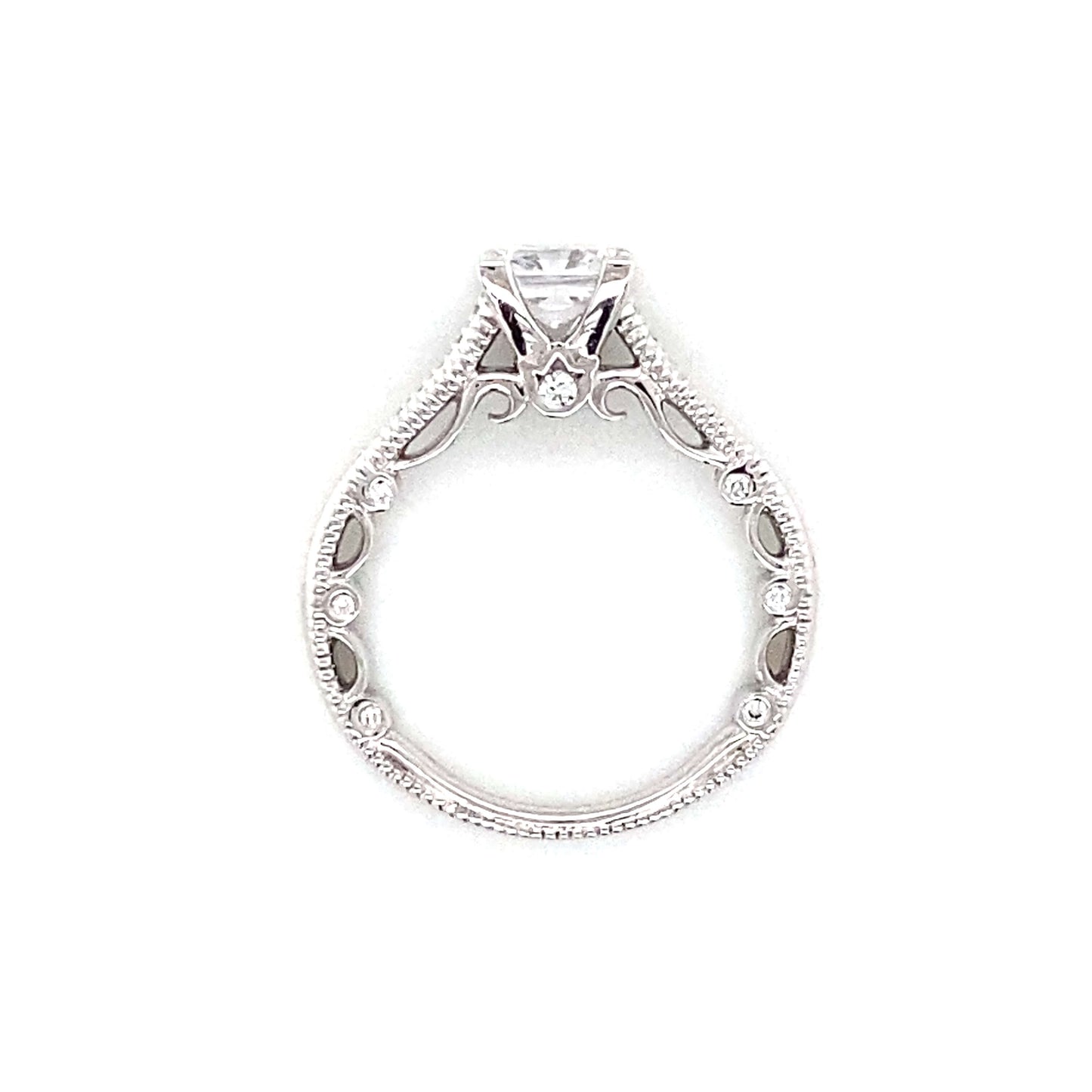 Verragio Pave Milgrain Engagement Ring in 18K White Gold