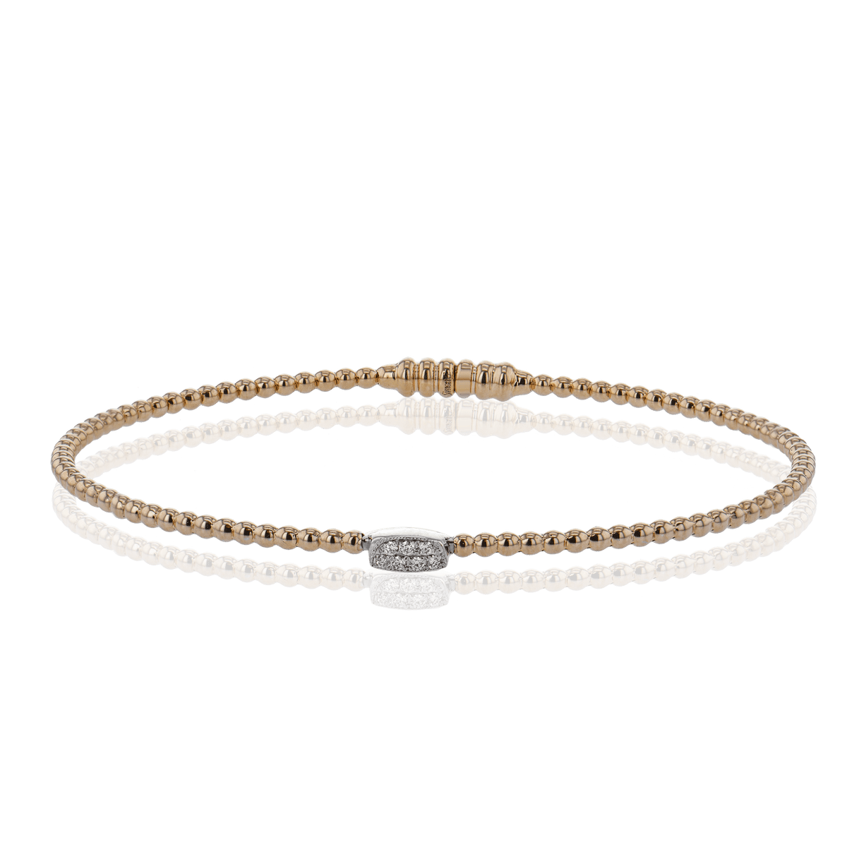 Beaded Bangle in 18k Gold with Diamonds - Simon G. Jewelry