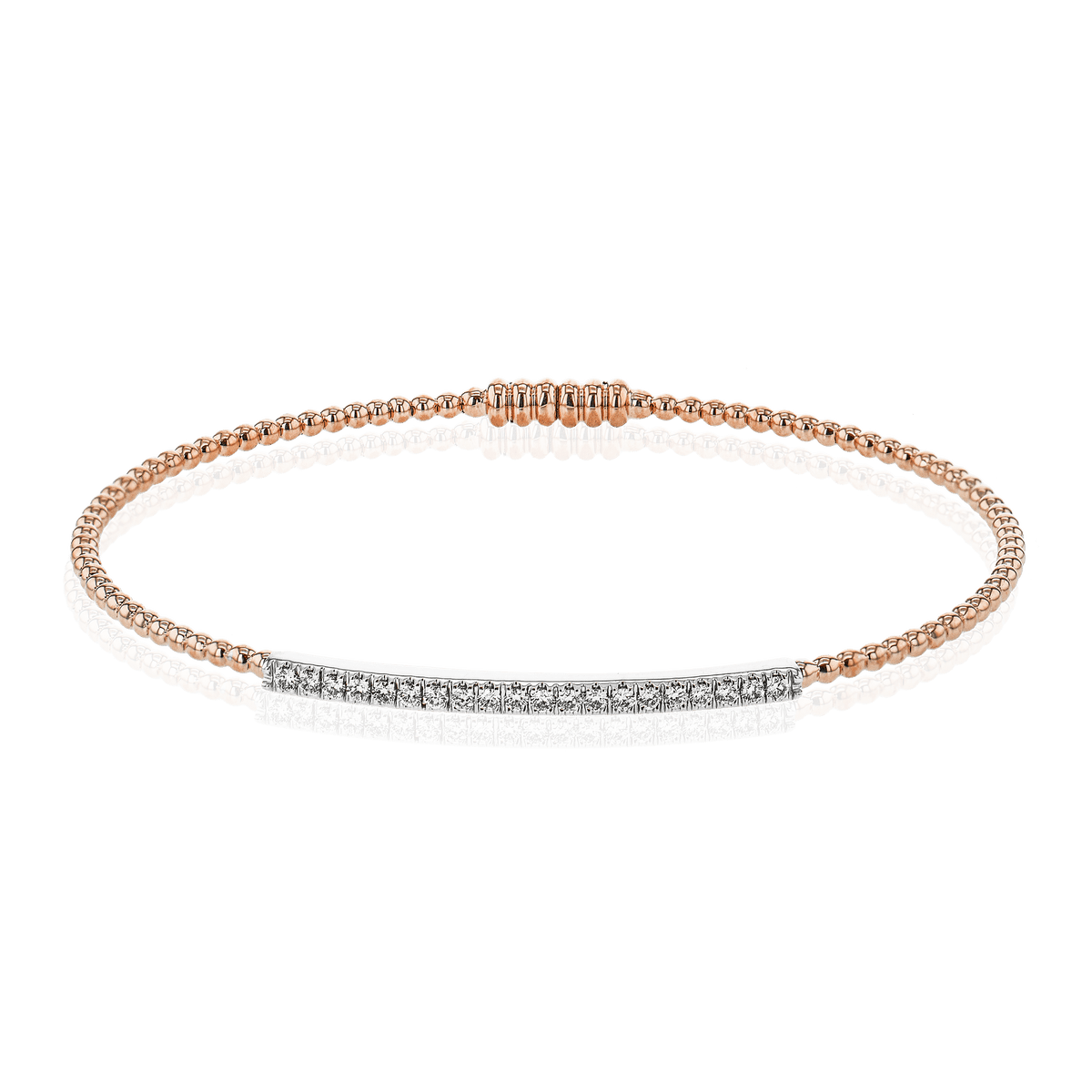 Beaded Bangle in 18k Gold with Diamonds - Simon G. Jewelry