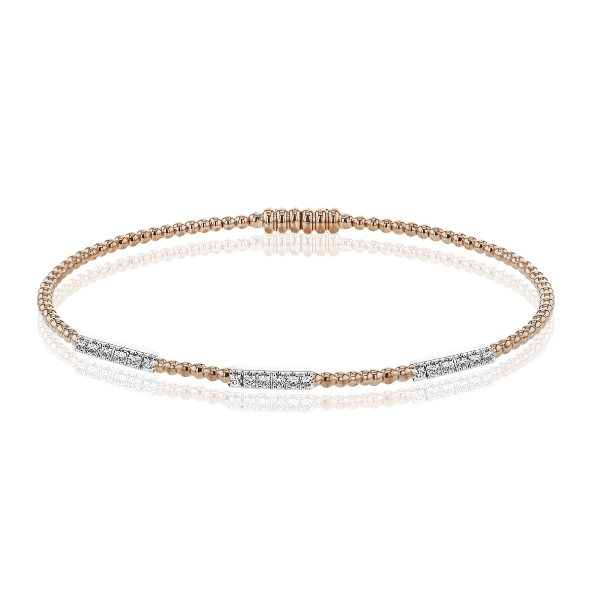 Beaded Bangle in 18k Gold with Diamonds - Simon G. Jewelry