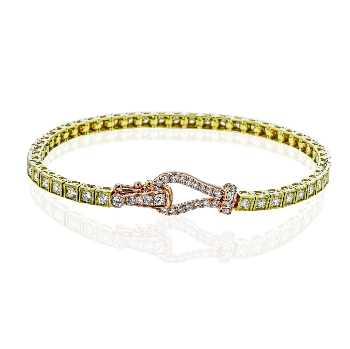 Buckle Bracelet in 18k Gold with Diamonds - Simon G. Jewelry