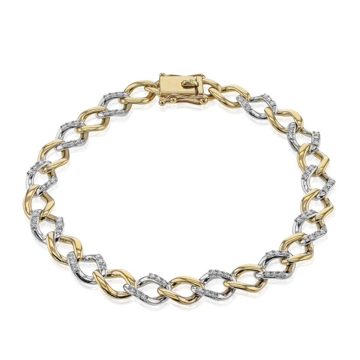 Chain Link Bracelet in 18k Gold with Diamonds - Simon G. Jewelry
